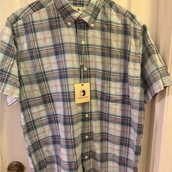 Duck Head HarlowPlaid Twill Short Sleeve Shirt SZ M NEW - Picture 2 of 3